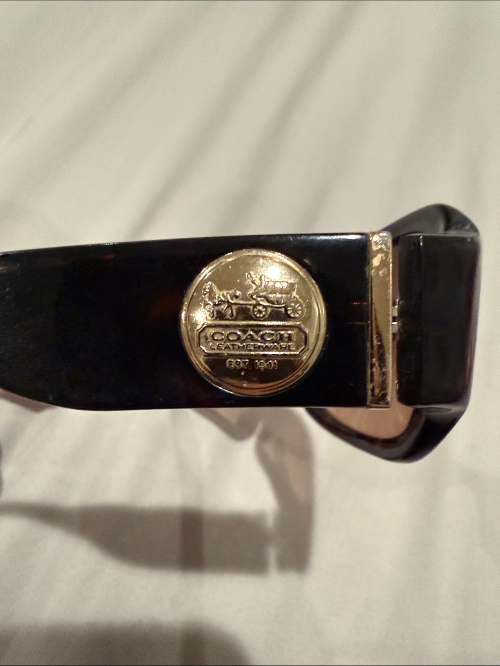 Coach Sunglasses with Brown Lenses and Gold Medallion - Picture 7 of 8